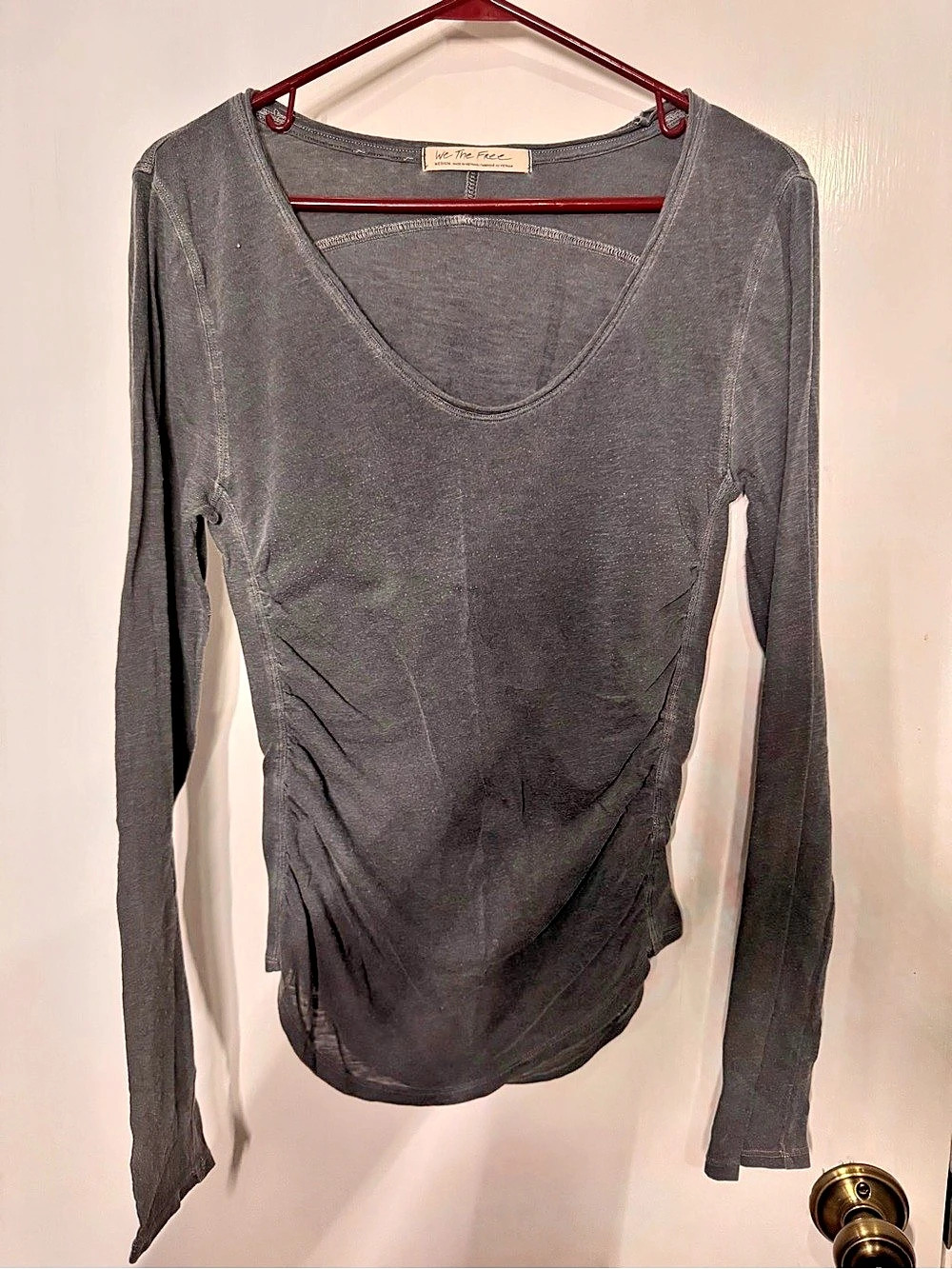 We The Free Europa Long Sleeve Top Gray Medium